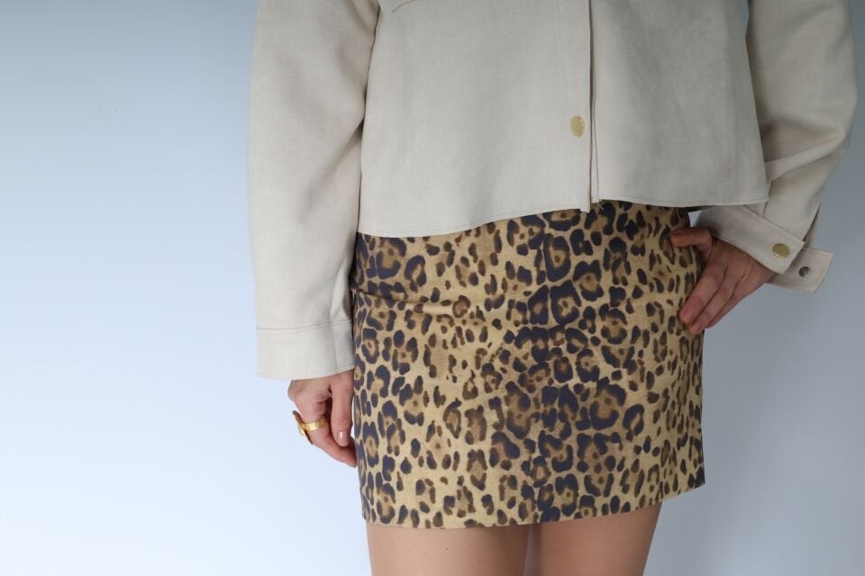 LEOPAR DESENLİ MİNİ ETEK